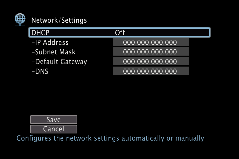 GUI NetworkSetup X4